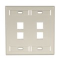 Leviton wallplate 4 port dual gang, 42080-4