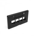 Leviton wallplate modular furniture 4port black, 49910-HE4 large
