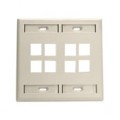 Leviton wallplate 8 port dual gang, 42080-8