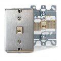 Leviton, 4 conductor jack, wall mount, metal 40223-S