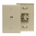 Leviton, jack 4 conductor, flush mount, 4625B-44
